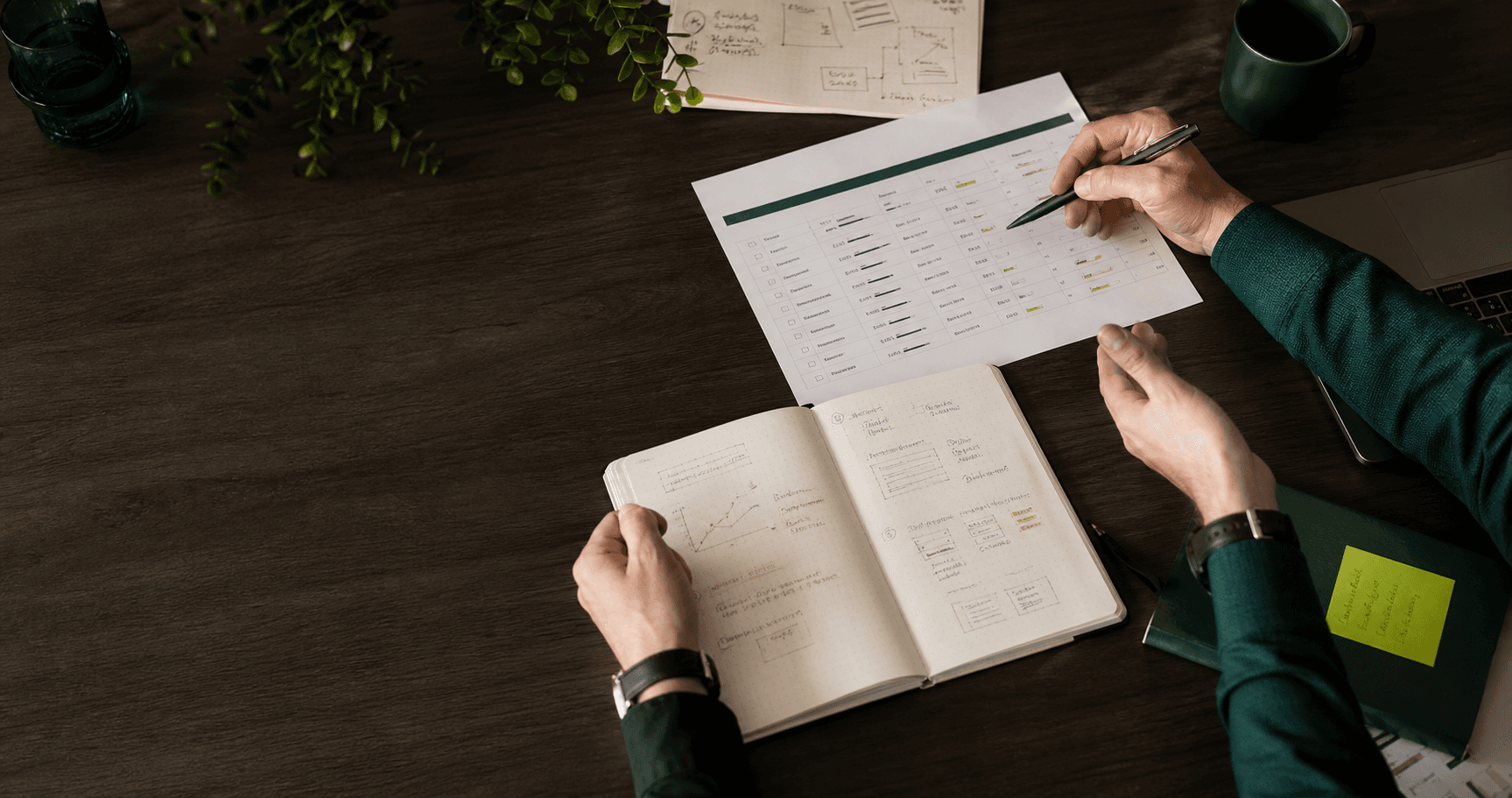 Consultants reviewing a business process and data